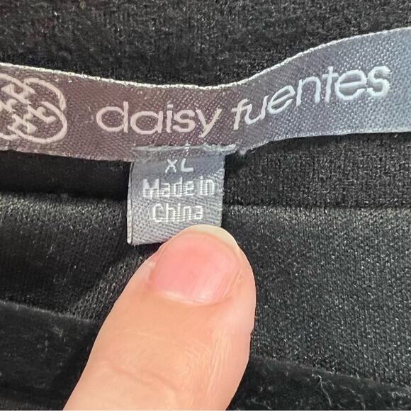 Daisy Fuentes Blazer Jacket Women's XL Black Stretch Single Breasted Open Front - Picture 3 of 7